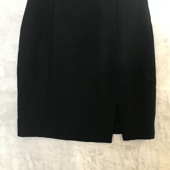 Hugo Buscati Collection Dress Womens 8 Black Sheath Vintage Front Slit V Neck - Picture 4 of 12